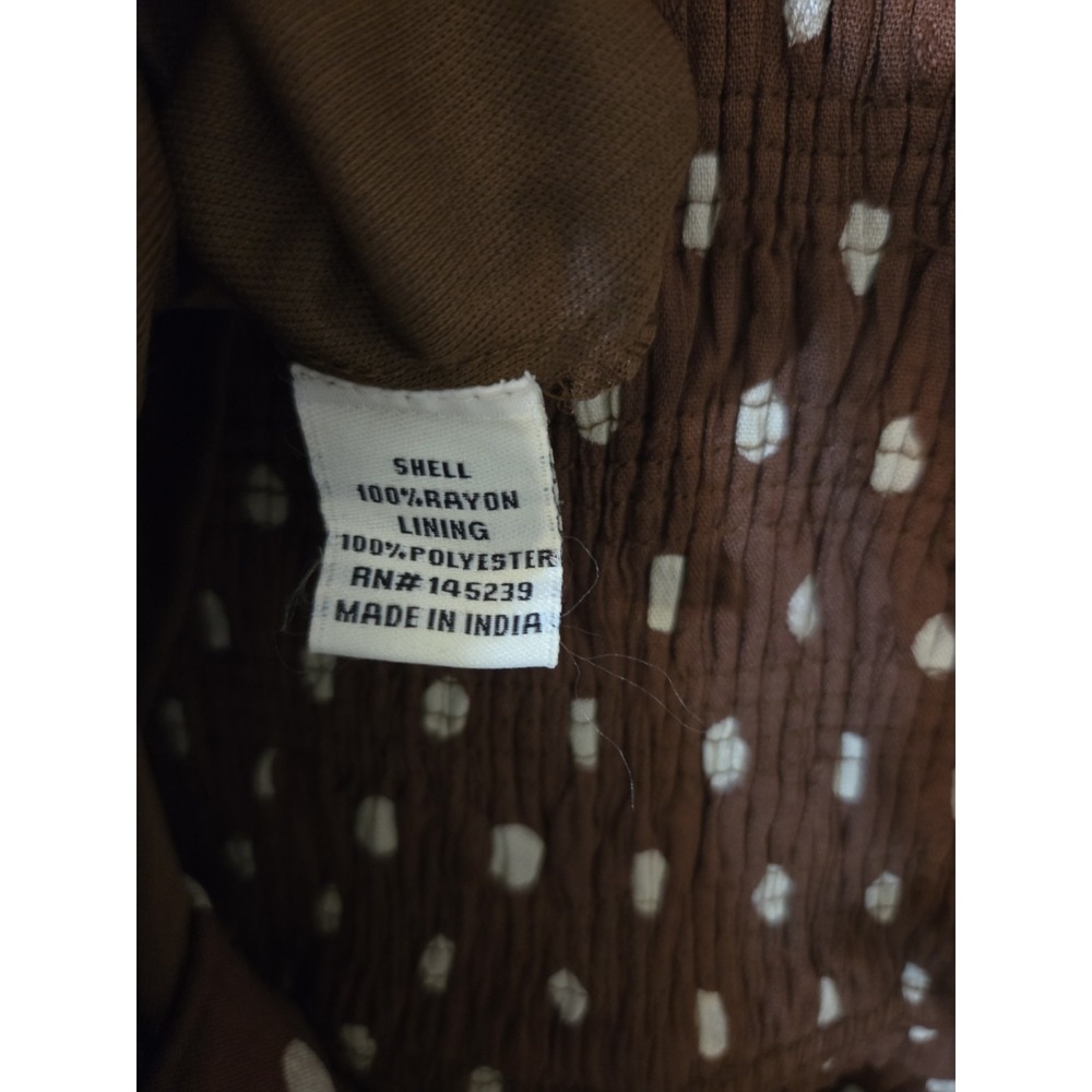 Sim & Sam Chocolate Brown Polka Dot Maxi Dress Smocked Convertible Straps M NWT - Picture 11 of 11